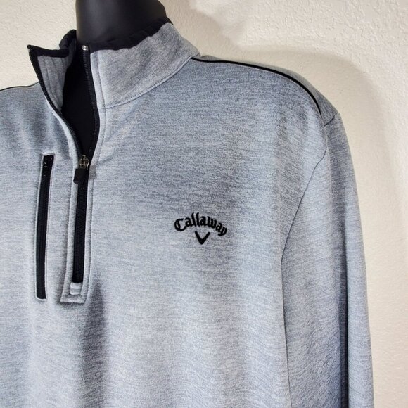 Callaway Mens Heather Gray 1/4 Zip Pullover XL Sweatshirt Long Sleeve Polyester - Picture 5 of 9